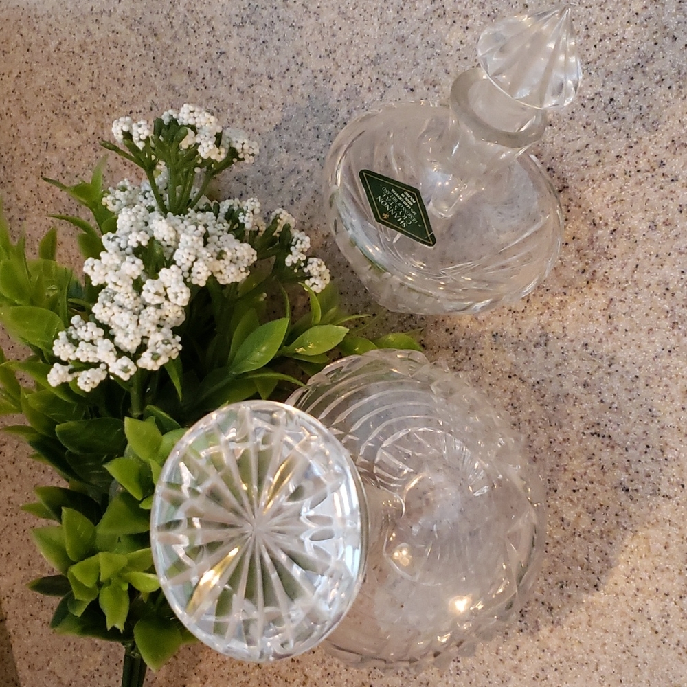 Two Lead Crystal Perfume Bottles